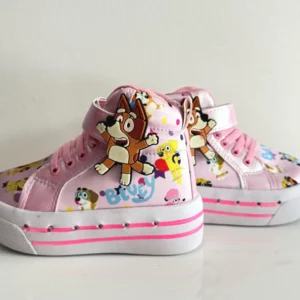 bluey cartoon inspired, light up sneakers for kids