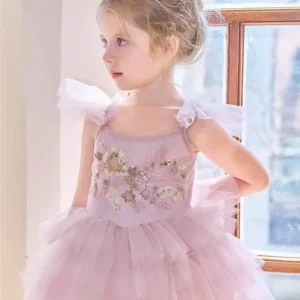 Ruffled Pastel Pink Tutu Dress