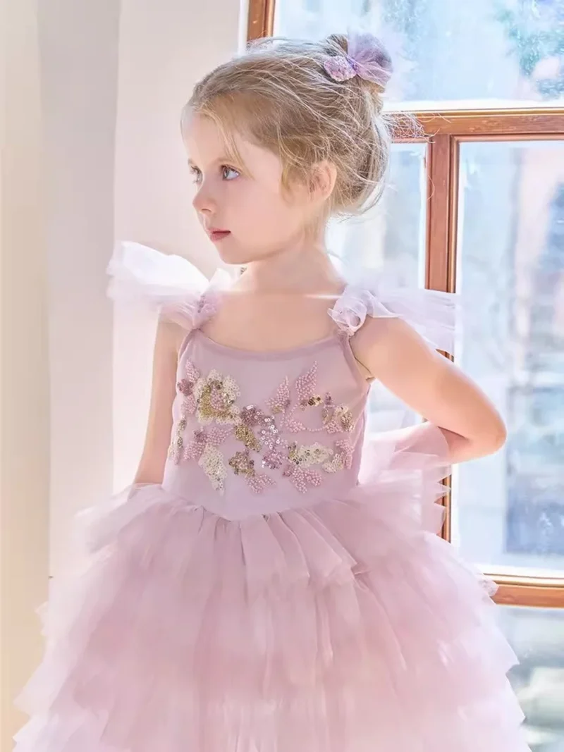 Ruffled Pastel Pink Tutu Dress