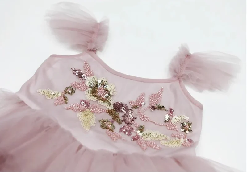 Ruffled Pastel Pink Tutu Dress