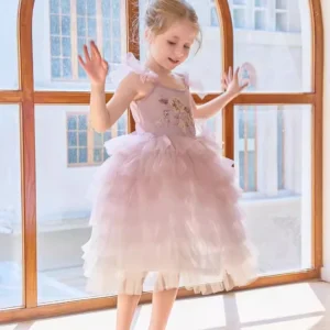 Ruffled Pastel Pink Tutu Dress