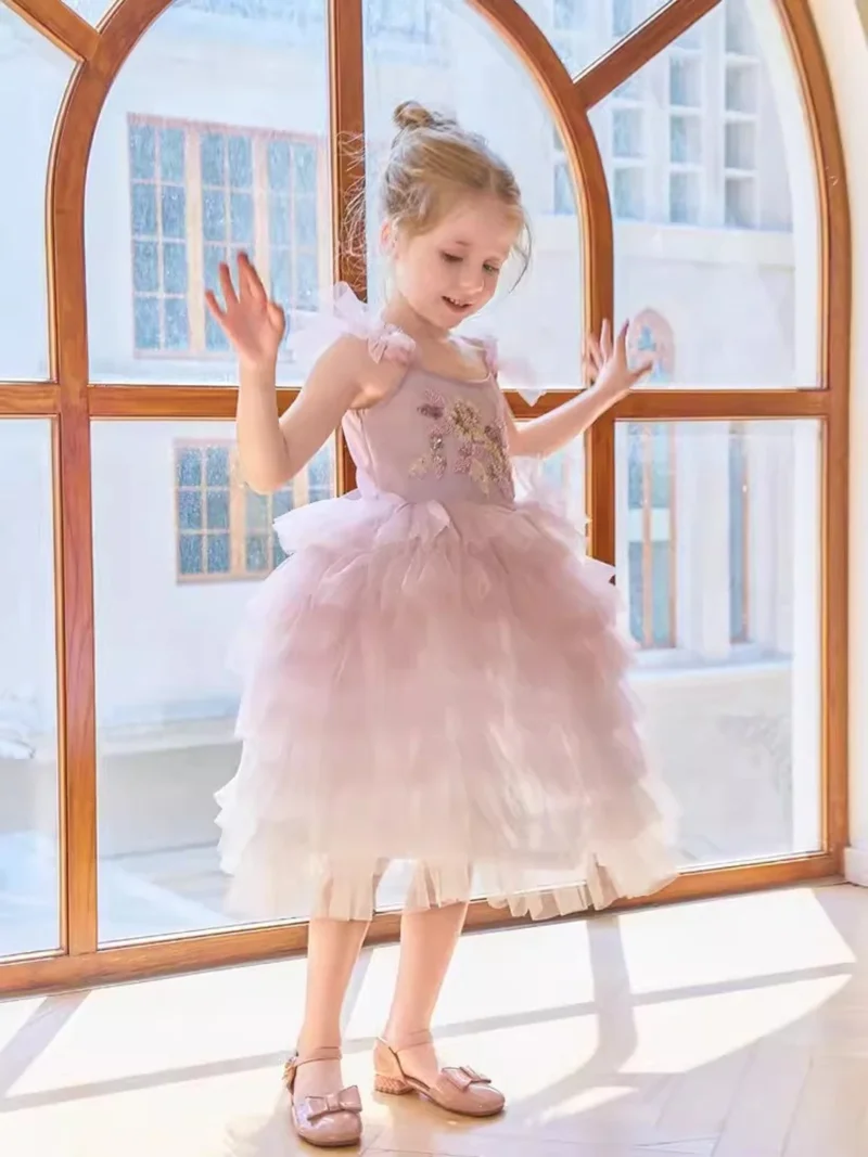 Ruffled Pastel Pink Tutu Dress